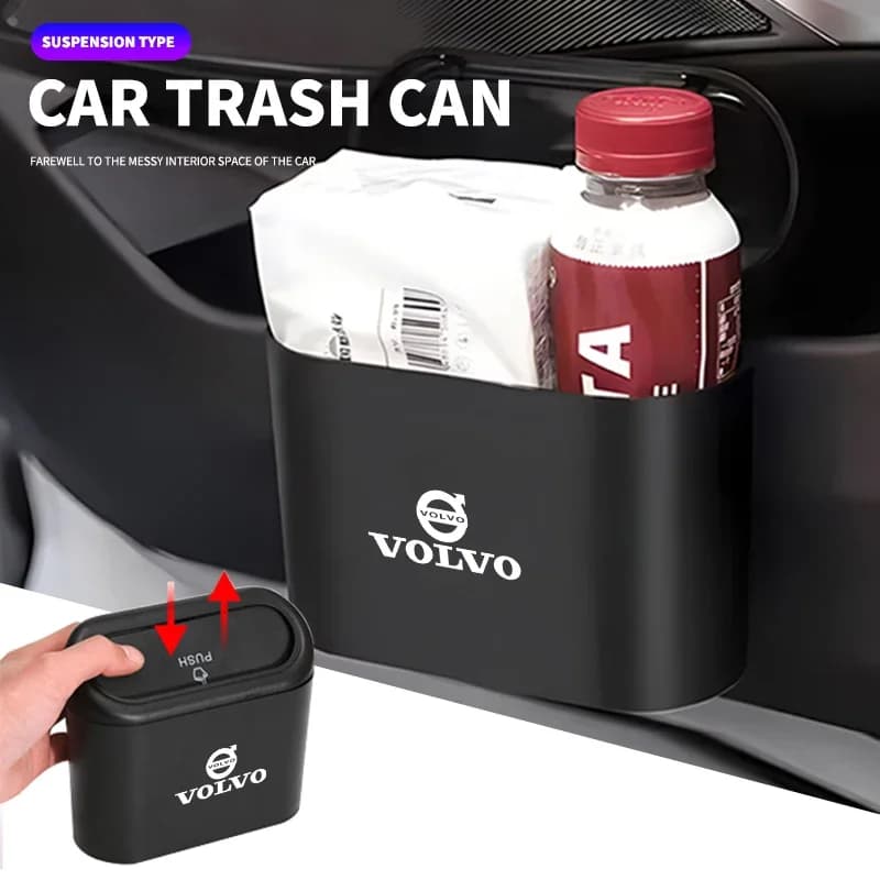 1 pz contenitore per auto portatile appeso bidone della spazzatura automatica scatola di immagazzinaggio in ABS per Volvo XC90 V90 V60 XC60 V40 S80 S60 S90 C40 XC40 V70 XC70 C30 C