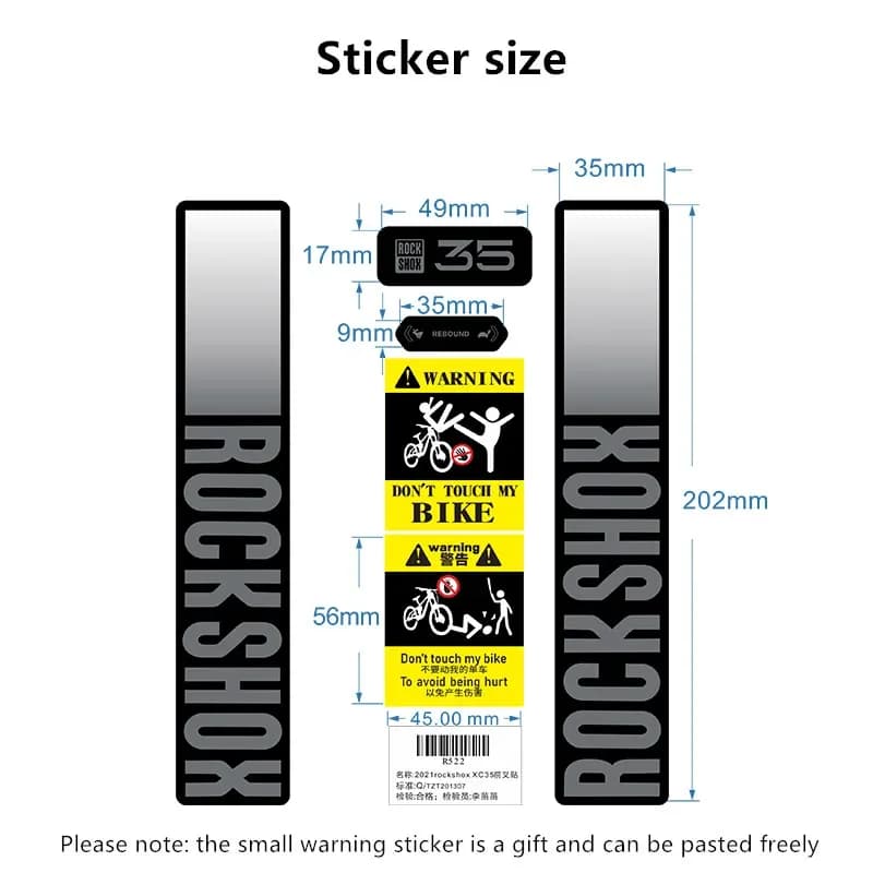 RockShox XC35 MTB Fork Sticker Durable Front Suspension Decal for Bicycle Customization Cycling Accessory