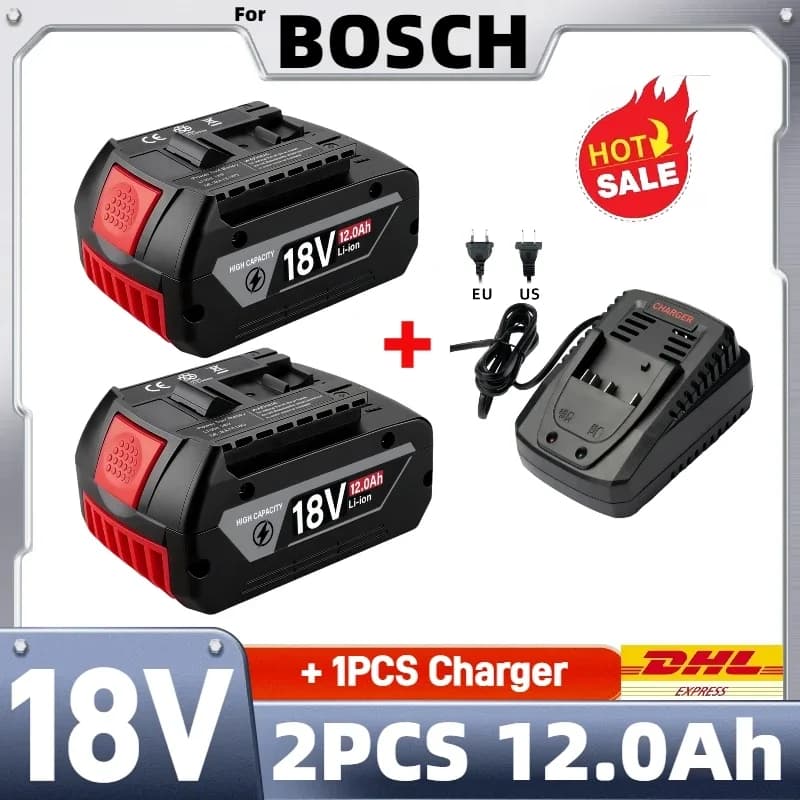 Per BOSCH 18V 12AH 12000mAh BAT609 BAT610 ▶ Professionale 18V ◀ Batteria agli ioni di litio da 18 V ▎ Batteria per utensili GBA18V GSR18V BAT618 BAT619️ ▎