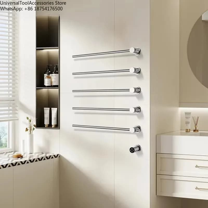 Scaldasalviette Elettrico da Incasso in Acciaio Inox con Protezione IPX4 e 4 Barre per Hotel, Ville, Appartamenti e Bagni