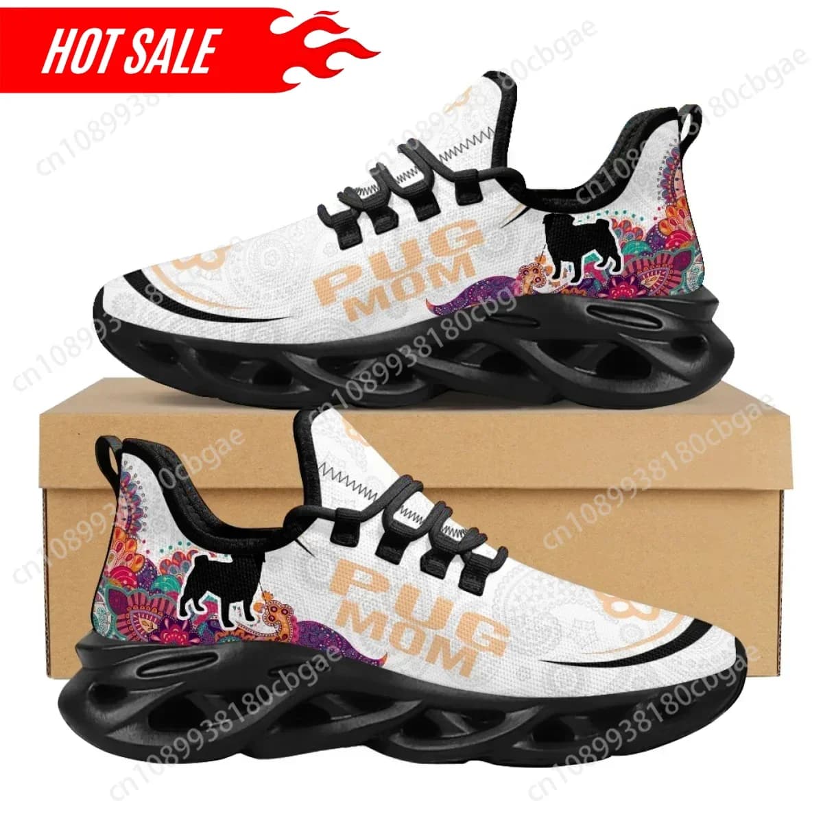 Hot Pug Mom Paisley Design Scarpe da donna Sneakers Traspiranti Comode Scarpe casual da altalena in rete per donna Zapatillas Hot