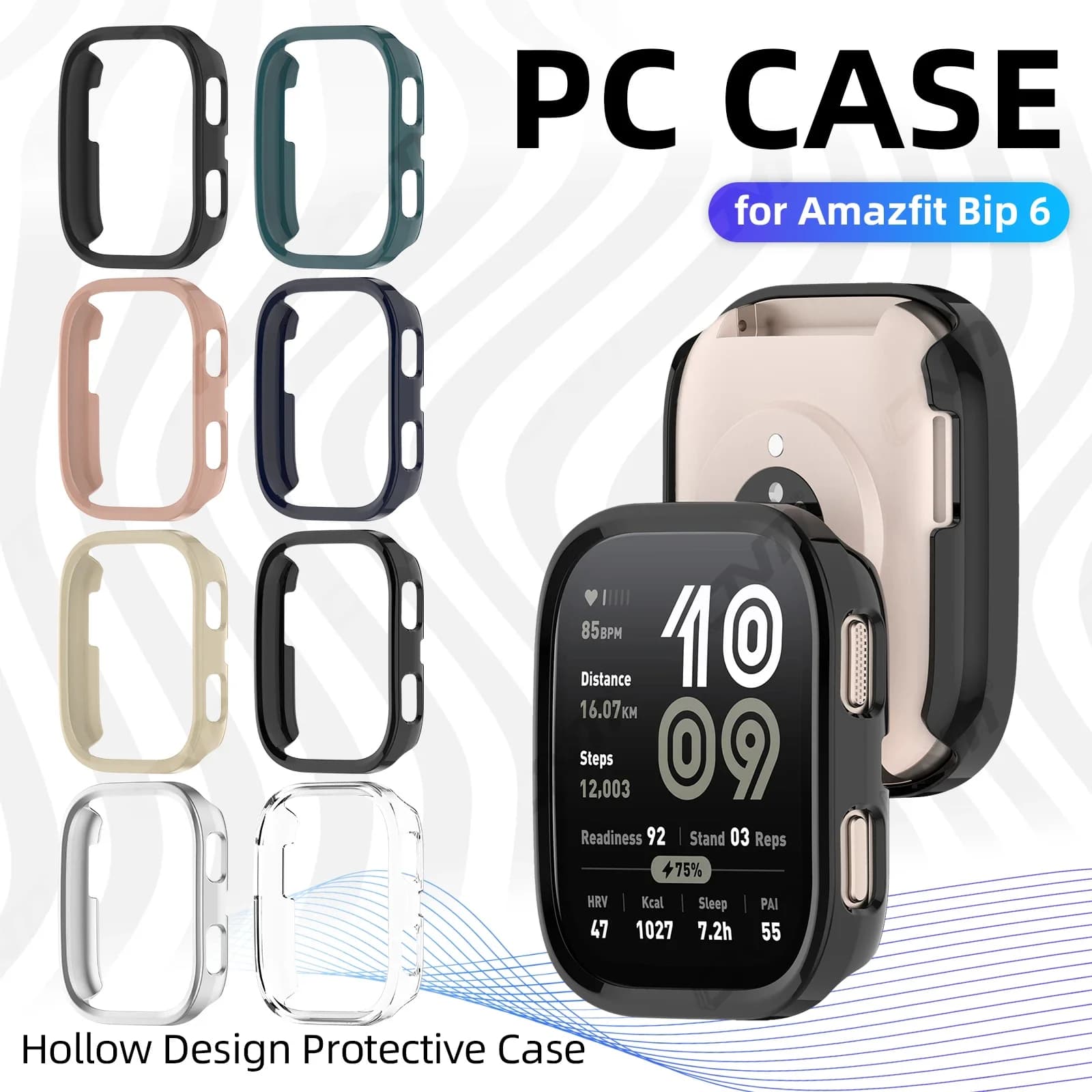 Custodia rigida per PC per Amazfit BIP 6, custodia protettiva antiurto per Amazfit BIP6 Smartwatch Custodia scavata Accessori