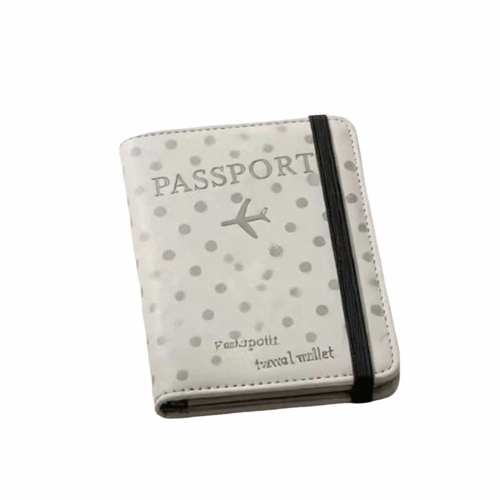 New Polka Dot Passport Holder Water Resistant with Elastic Band Passport Wallet Lightweight Card Holder Travel