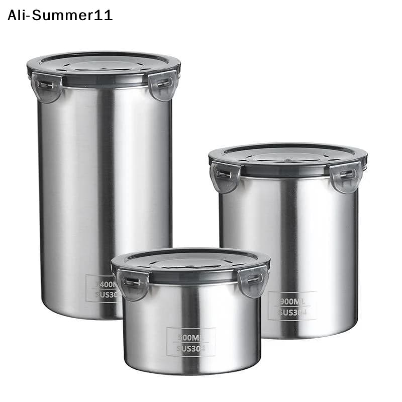 【Ag】【Rw】1 Pezzo 2025 Nuovo Contenitore Sigillato in Acciaio Inossidabile 500/900/1400ml Barattoli per Conservazione Alimenti Freschi Organizzatore Utensile da Cucina
