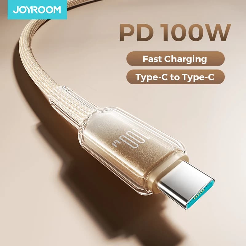 Joyroom PD 100W Tipo C Cavo dati di ricarica rapida per iPhone 16/15 Huawei Samsung Xiaomi Cavo di ricarica USB C per MacBook Pro 1.2/2M