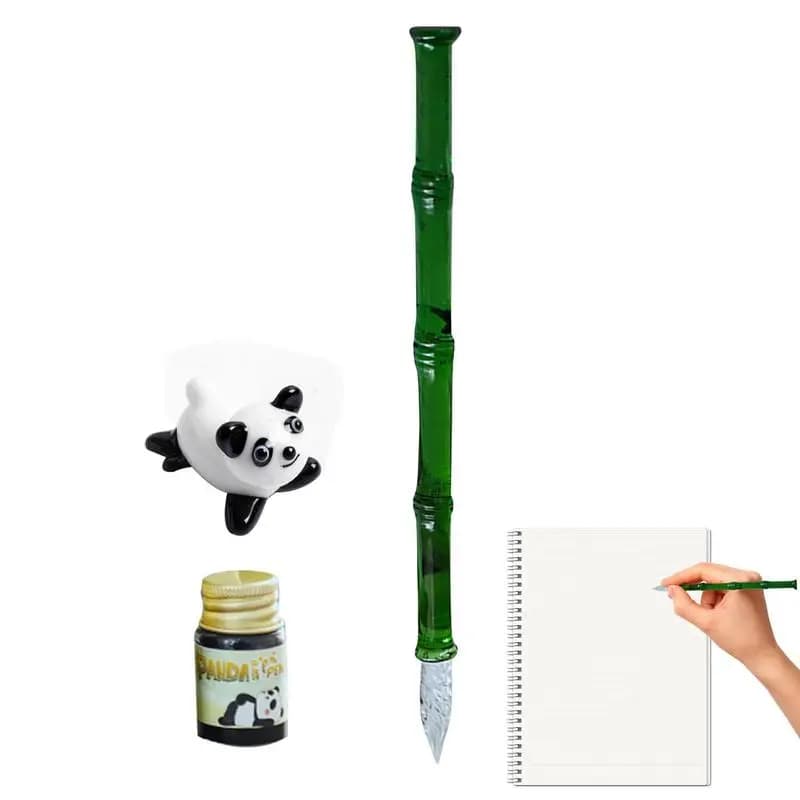Glass Dip Pen Calligraphy Pen Wood Design Glass Dip Pen And Ink Gift Set Signature Dipped Pen For Artist Women Men Teens