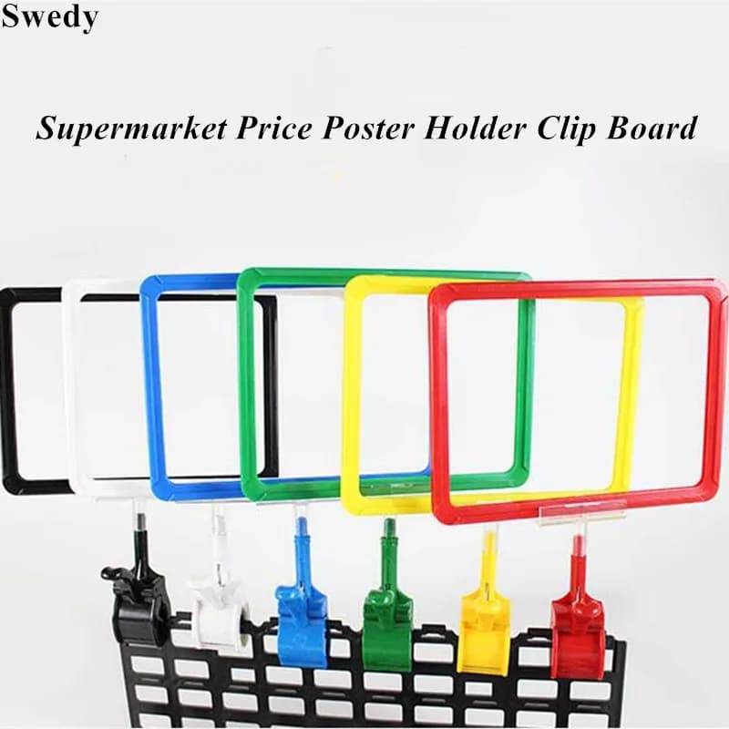 10 Pezzi A5 148x210mm Porta Cartellini Promozionali per Supermercati, Clip POP Girevole in Plastica per Etichette Prezzi, Clip per Cartellini Abbigliamento