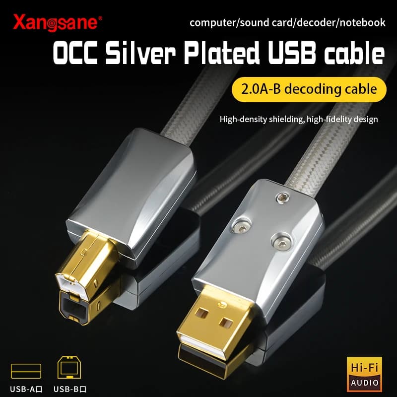 Cavo placcato argento OCC hifi usb a a b shell lightning to typec decodifica cavo scheda audio cavo di conversione DAC cavo dati OTG