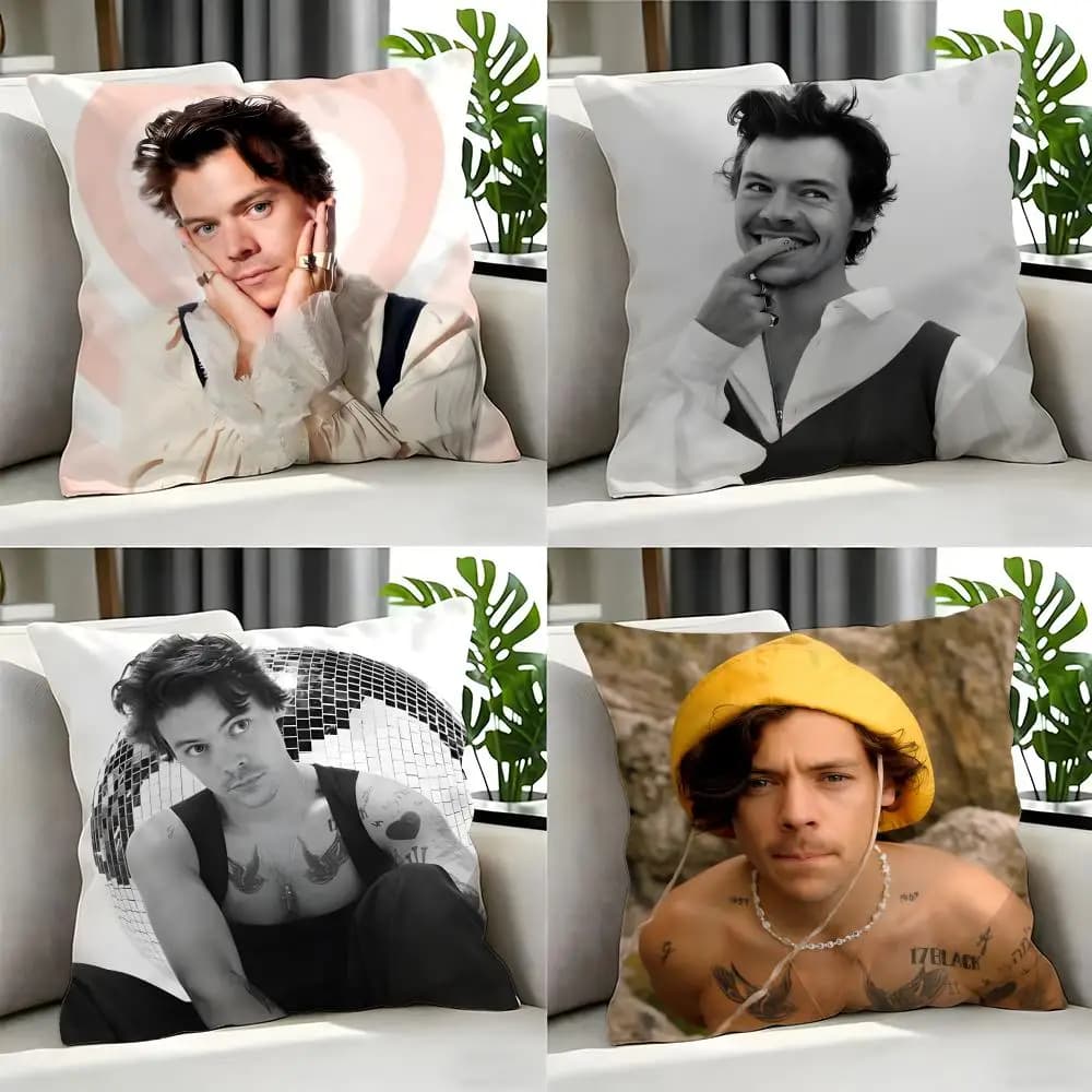 singer Harry Styles Cushion Cover Cushion Cover Set 4Pcs 50x50 45x45 40x40 Pillowcase Decorative Sofa Home Decor