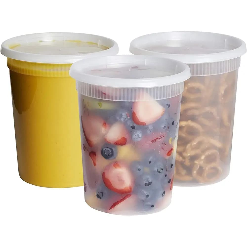 Confezione da 24, 32 oz. Contenitori Monouso per Alimenti con Coperchi Ermetici per Zuppe, Stufati e Preparazione Pasti