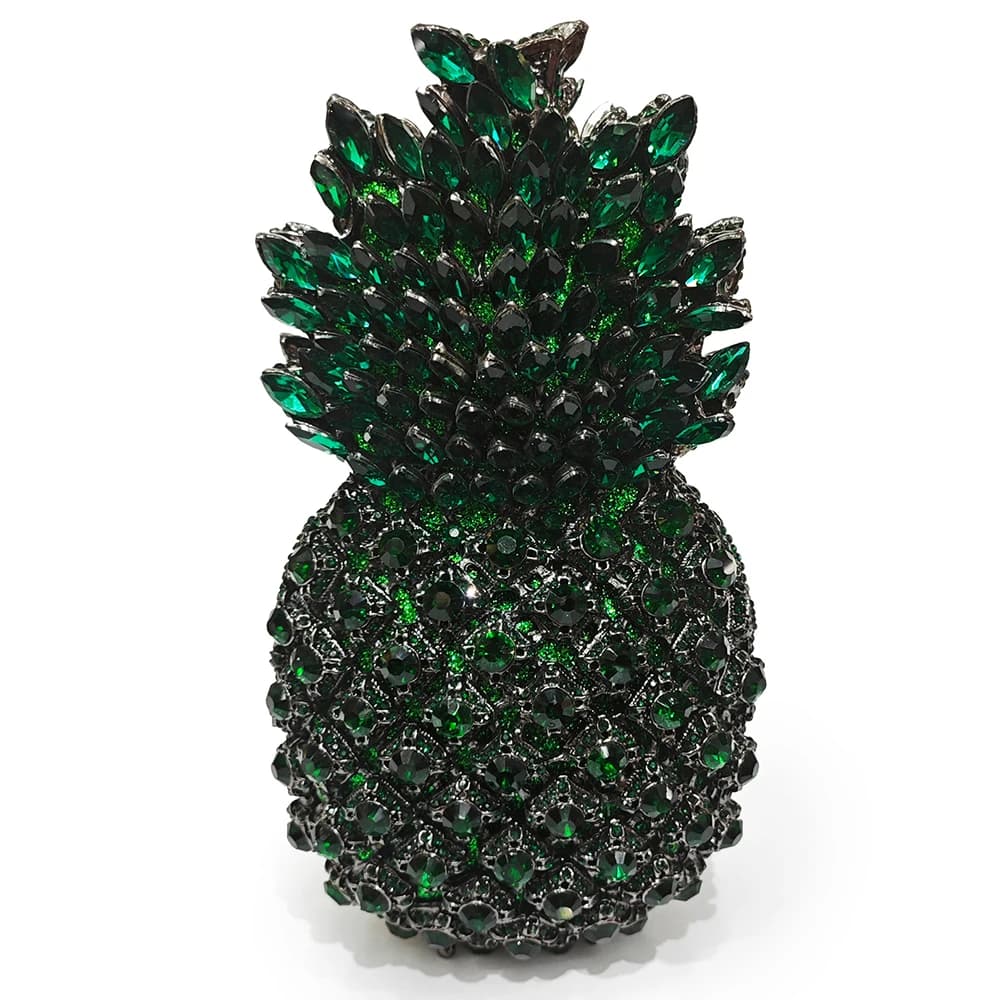 Borse da sera con strass ananas in cristallo oro/verde Designer di lusso da donna Borsa da ballo per feste Borse con diamanti Cena con strass