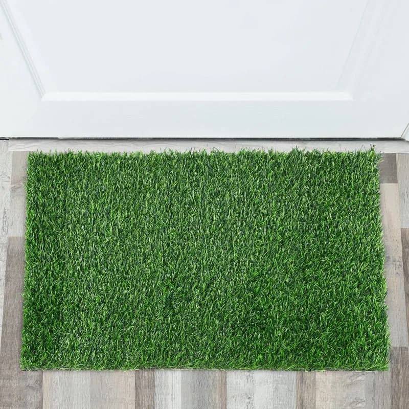 Tappeto antiscivolo in erba sintetica nera, tappeto da esterno in finta erba, tappetino per ingresso, decorazione per ingresso principale, tappeto impermeabile