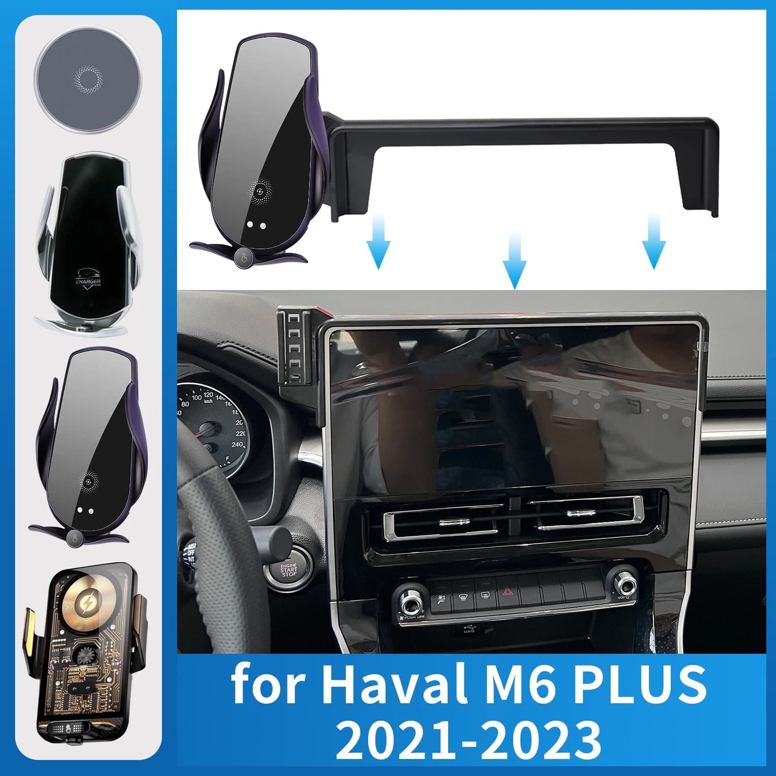 Supporto per telefono cellulare per auto per Haval M6 PLUS 2021-2023 Staffa di ricarica Supporto di navigazione Accessori auto