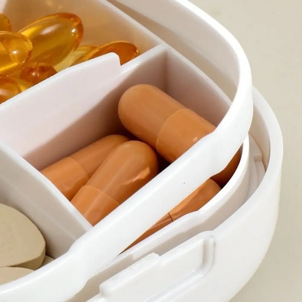 Portable Plastic 4 Grids Medicine Box Moisture-proof Sealed Mini Pill Case Waterproof Medicine Container Living Room