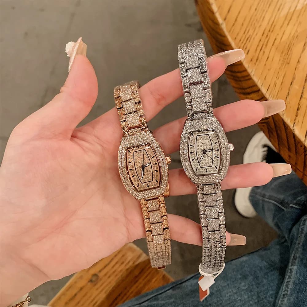 Orologi di lusso con diamanti pieni per le donne Top Brand Hip Hop Iced Out orologio al quarzo moda donna orologio impermeabile in acciaio Dropshipping