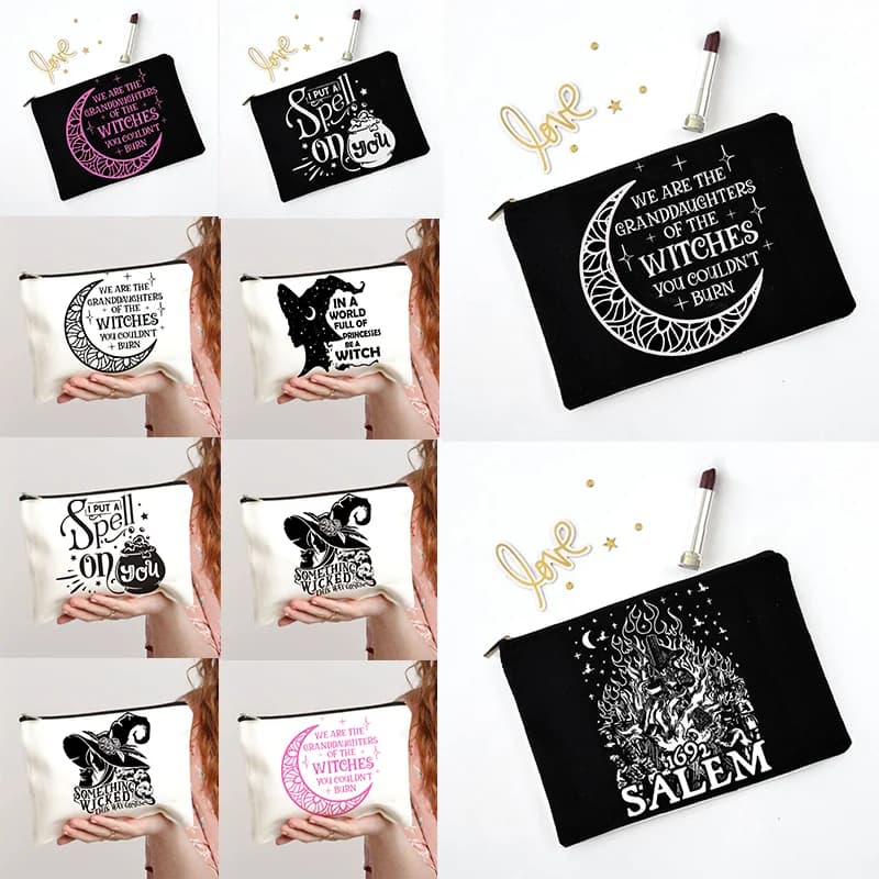 Borsa per cosmetici con stampa di streghe divertenti Borsa per cosmetici Borsa per cosmetici Borsa per trucco da donna alla moda Astucci multifunzione
