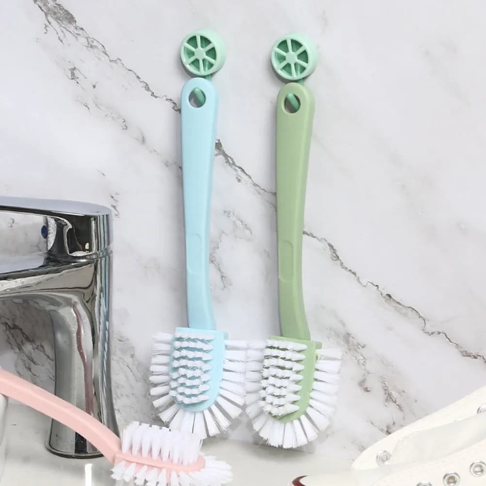 Set di 4 Spazzole per Scarpe in Plastica, Spazzola per Pulizia con Forte Potere Decontaminante, Manico Lungo, Strumento Appendibile per Pulizia di Bagno e Cucina