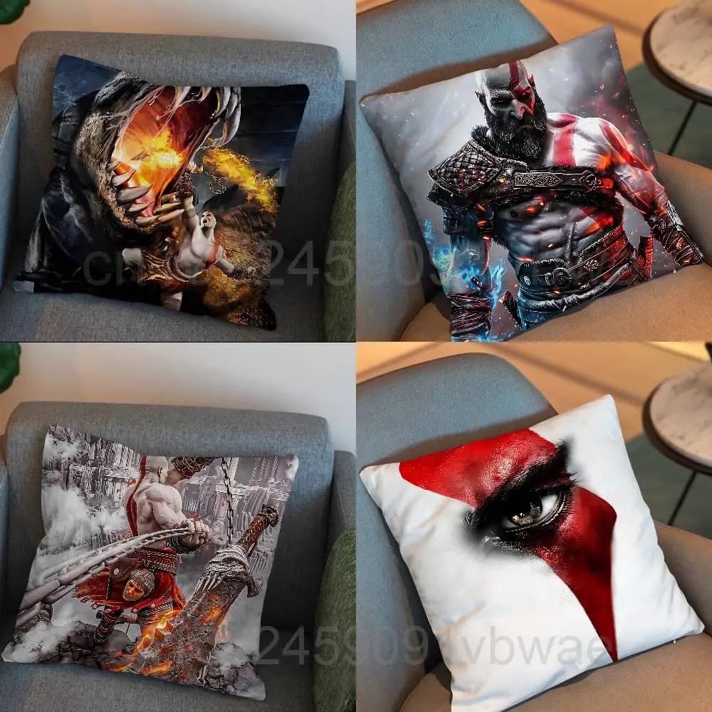 Federe per cuscini Furious Kratos del gioco God of War, adatte per divano del soggiorno, decorazione per la casa e la camera da letto
