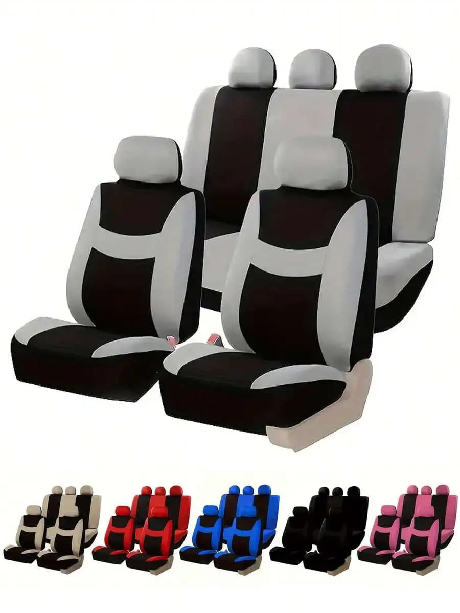 9PCS Universal Car Seat Cover Set For Sedan SUV Van Airbag Compatible