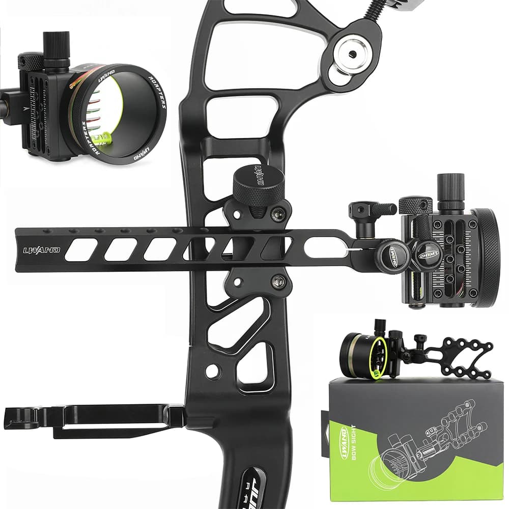 ‌1pc M2 Archery Bow Sight Five-pin with 4X 6X 8X Lens for Right Hand Compound Bow Hunting Target Shooting Accessories‌