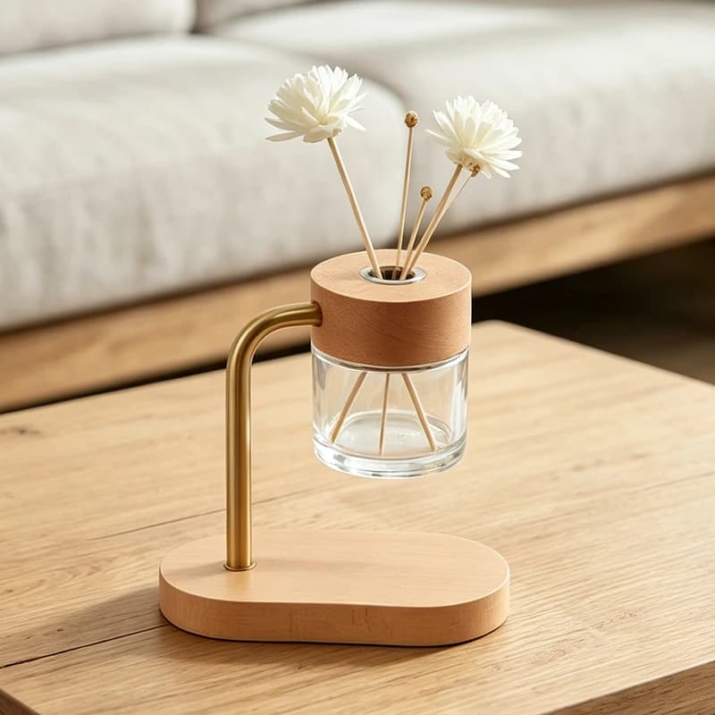 50ml Reed Diffuser Set Wooden Home Fragrance Diffuser Glass Essential Oil Bottle Flower Diffusers Sticks for Home Homestay Hotel