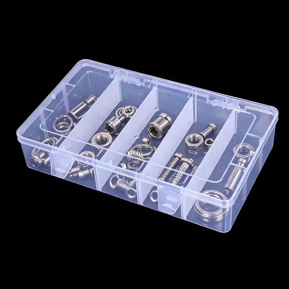 Hardware tool storage box, 5-grid transparent toolbox, screw and accessory classification box, small accessories and jewelry