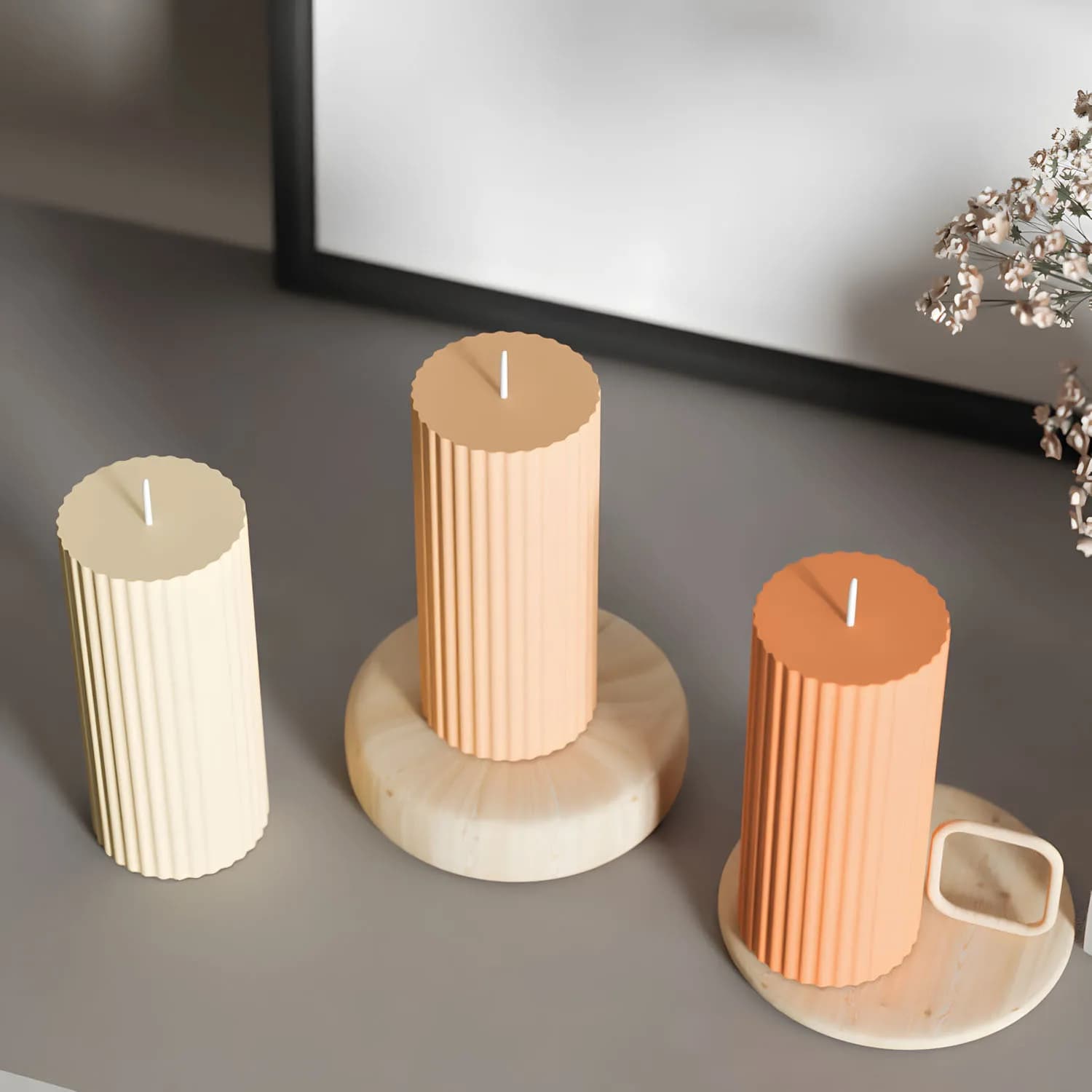 Resin casting mold; DIY striped cylindrical candle resin mold; suitable for home decor items, plaster molds, epoxy resin，holiday
