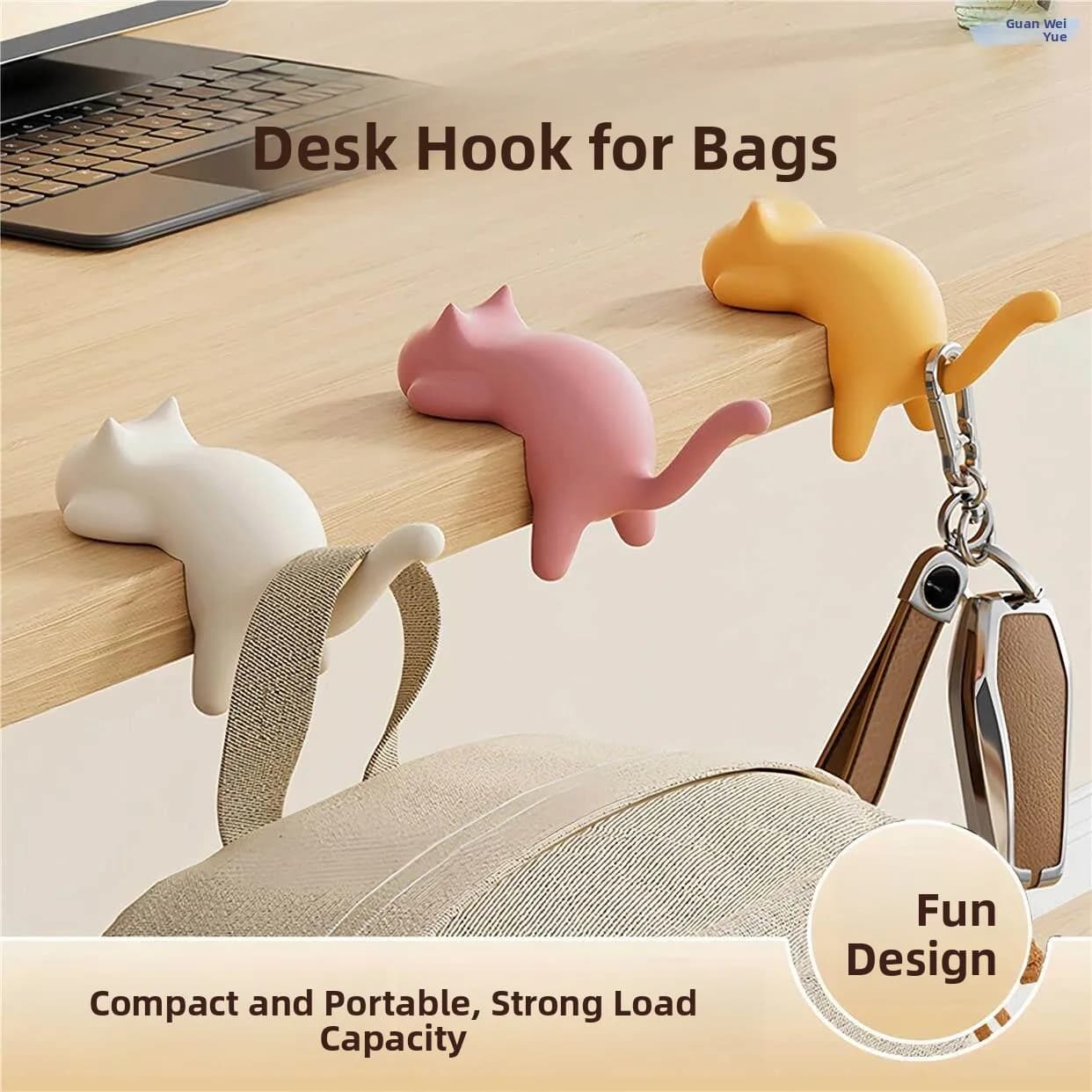 Cute Student Desk Bag Hook Strong Load Bearing No Punching Office Desktop Dormitory Bag Hanging Tool Stainless Steel Clip on