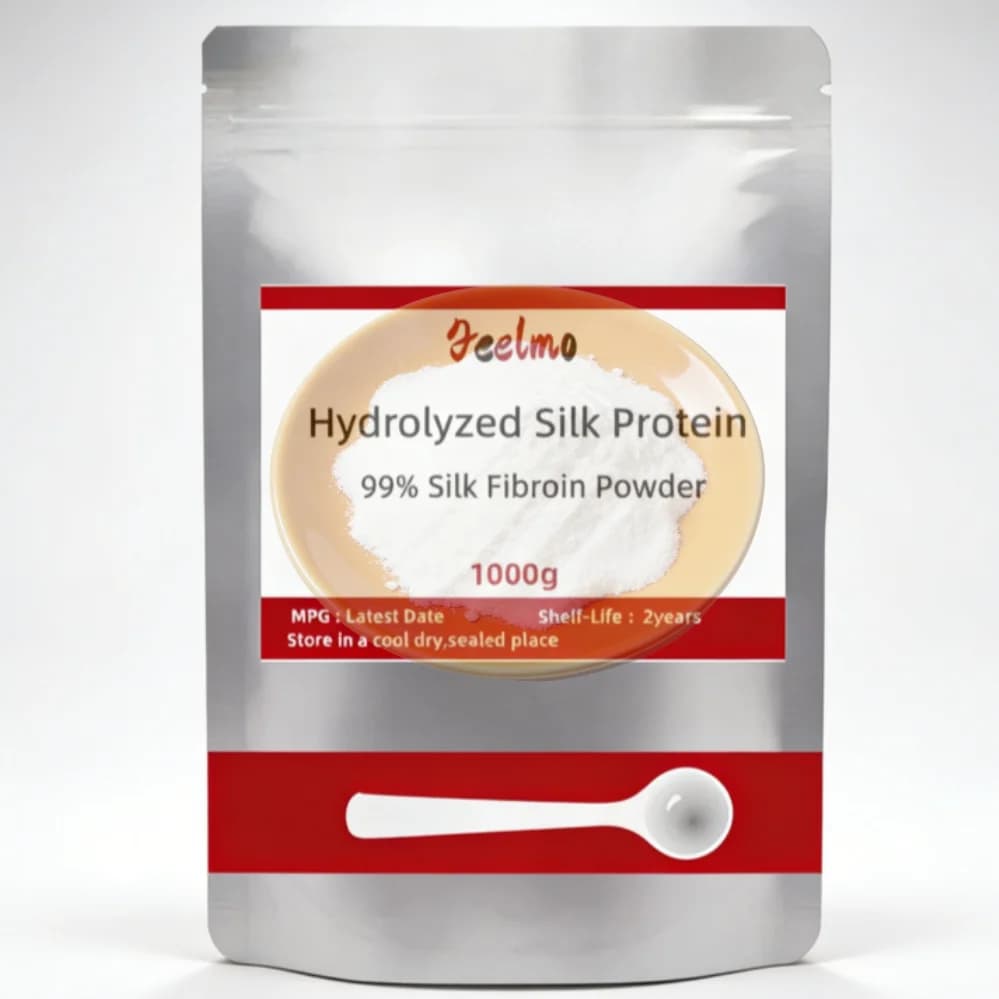 Hydrolyzed silk protein powder, silk fibroin to hydrate, illuminate and improve skin perception