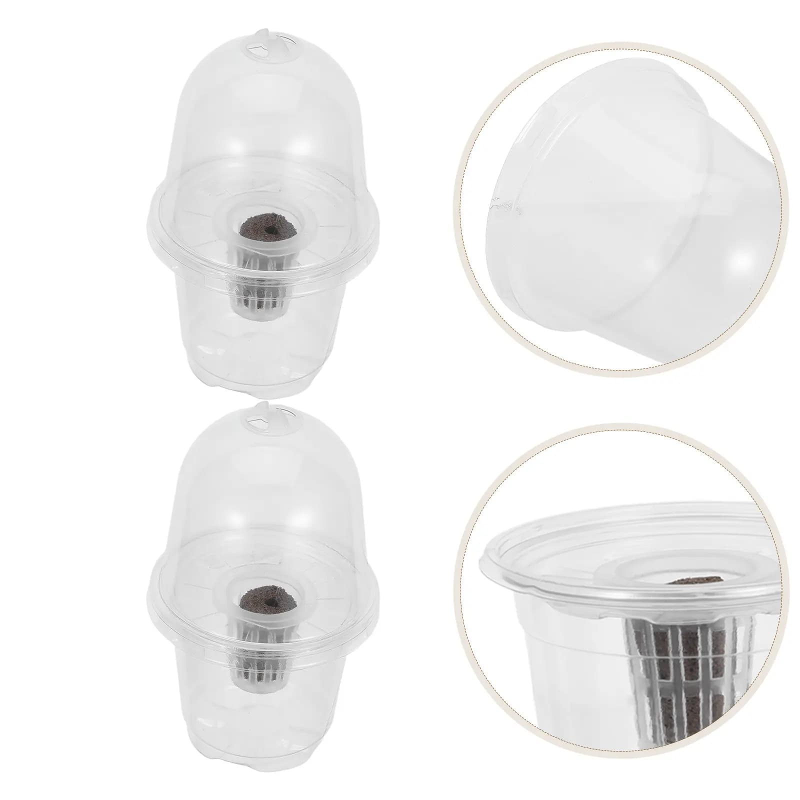 Set di 5 Cestelli per Coltivazione Idroponica, Vasi a Rete Trasparenti Riutilizzabili per Piantine, Accessori per Giardinaggio Indoor, Monitoraggio Radici, Piccoli