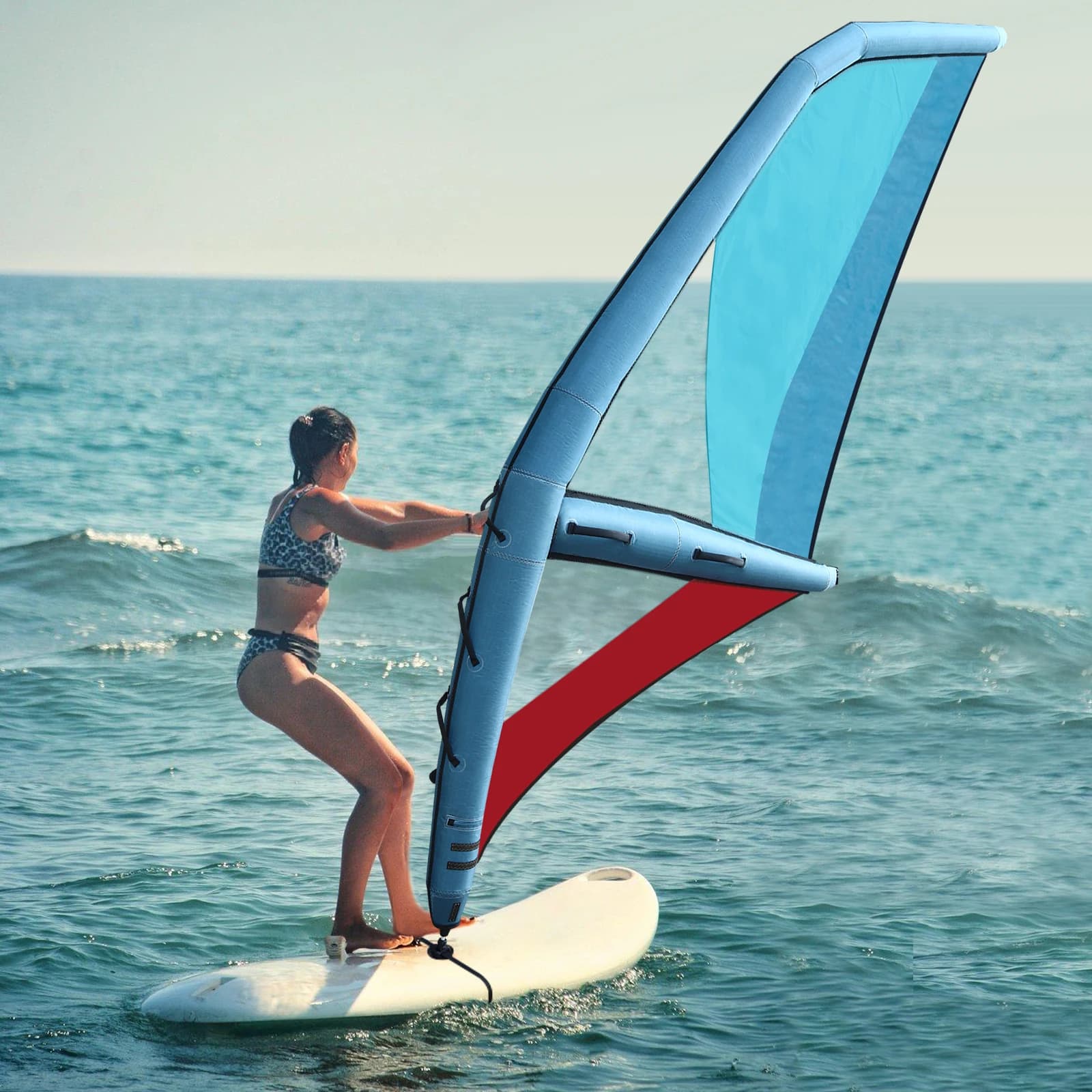 KOETSU Vela Gonfiabile Portatile per Paddle Board, Vela SUP a V in Nylon Oxford con Pompa e Zaino per il Trasporto per Windsurf