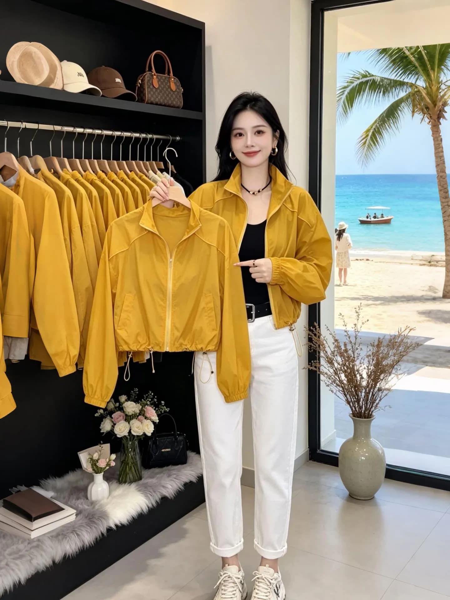 2026 New Style Korean Fashion Long Sleeve Jacket Popular Dopaamine Trendy Women's Short Coat Commute Style Loose Fit