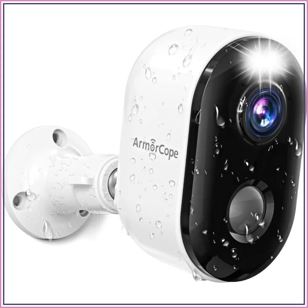 Wireless Outdoor Security Camera, 2K Color Night Vision, AI Motion Detection, Spotlight Siren, IP66, 2-Way Talk, SD/Cloud Storage, 2.4GHz WiFi