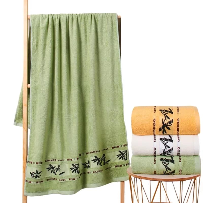 70 x140cm asciugamano grande in bambù Hotel di lusso casa asciugamano da bagno ricamato asciugamani regalo sportivi personalizzati crema di caffè verde 수