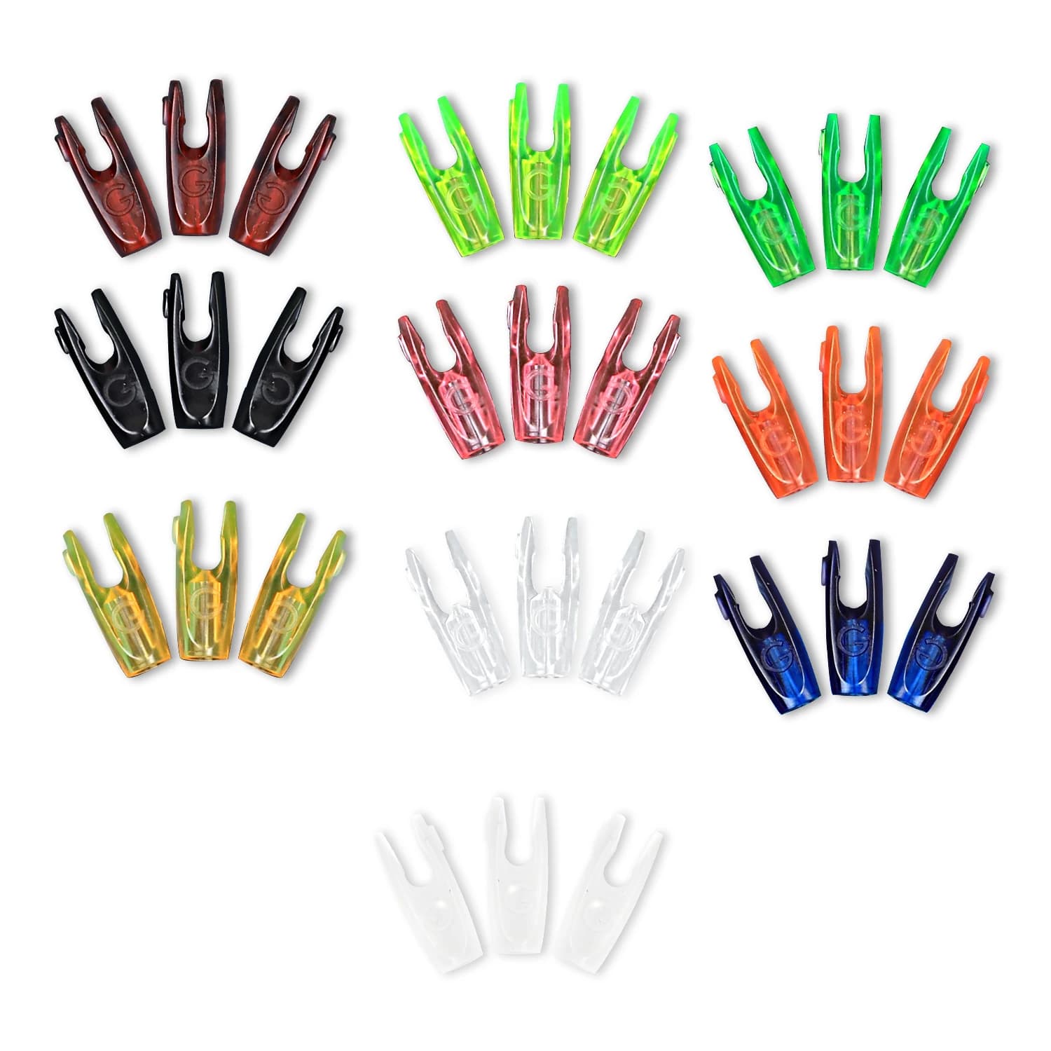 24/50 pz plastica G cocks freccia Pin cocche aghi per ID3.2/4.2/5.2/6.2/8.0mm freccia albero tiro con l'arco accessorio
