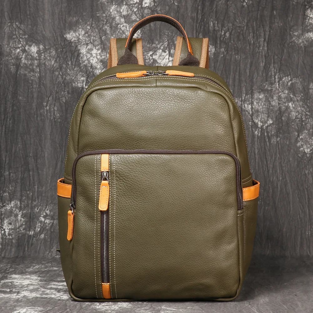 Zaino da viaggio in vera pelle da uomo per il tempo libero Zaini per adolescenti universitari Zaino da scuola Borsa per laptop da 15 pollici Leathfocus