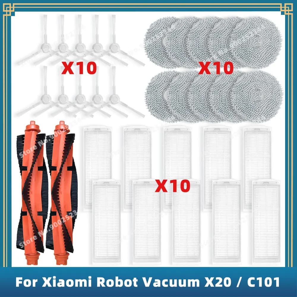 Compatibile Per Xiaomi Robot Aspirapolvere X20 C101 C101JZ Pezzi di Ricambio di Ricambio Accessori Spazzola Laterale Principale Filtro Hepa Mop Panno