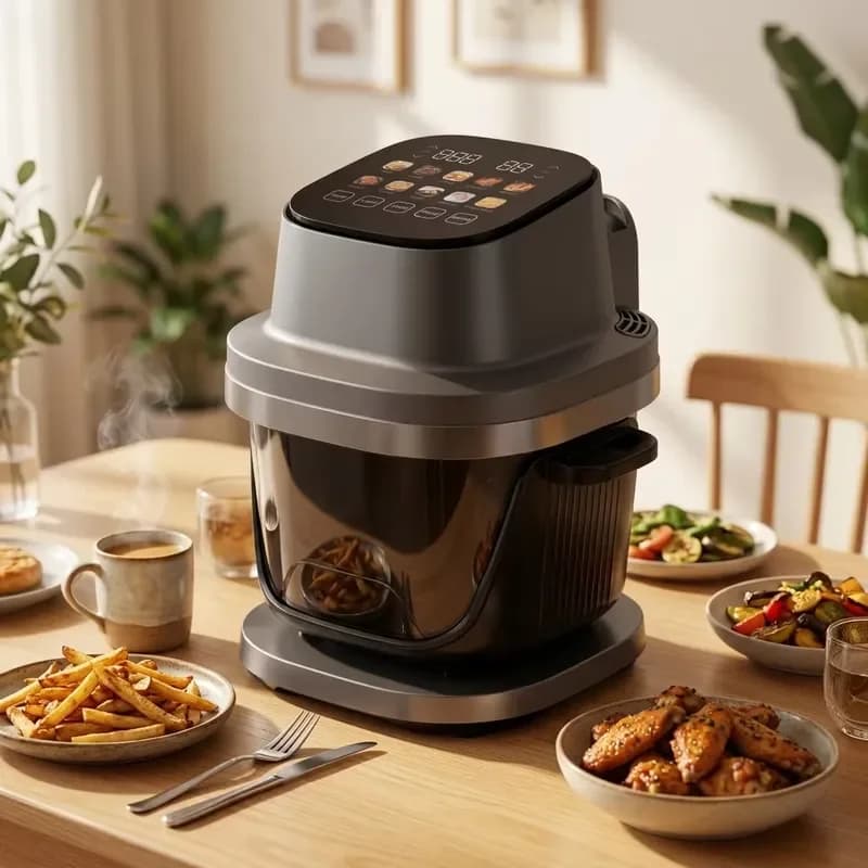 New Modern Smart Digital Glass Air Fryer With Non Stick Surface Electric Control Oil Cooking For And Car Use