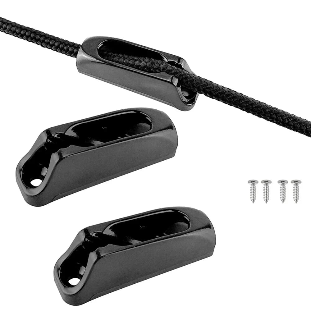 2Pcs Nylon Self Lock Rope Clam Cleat Cord Locks For Marine Equipment Fits Cord Diameter Up To 4mm With 3mm Screw Bolt