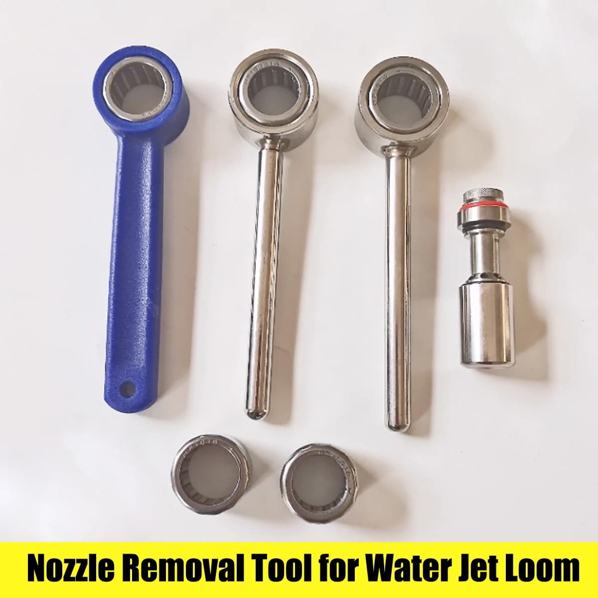 Water Jet Loom Nozzle Removal Tool Kit, Stainless Steel One-Way Bearing Wrench Set for Weaving Machine Maintenance