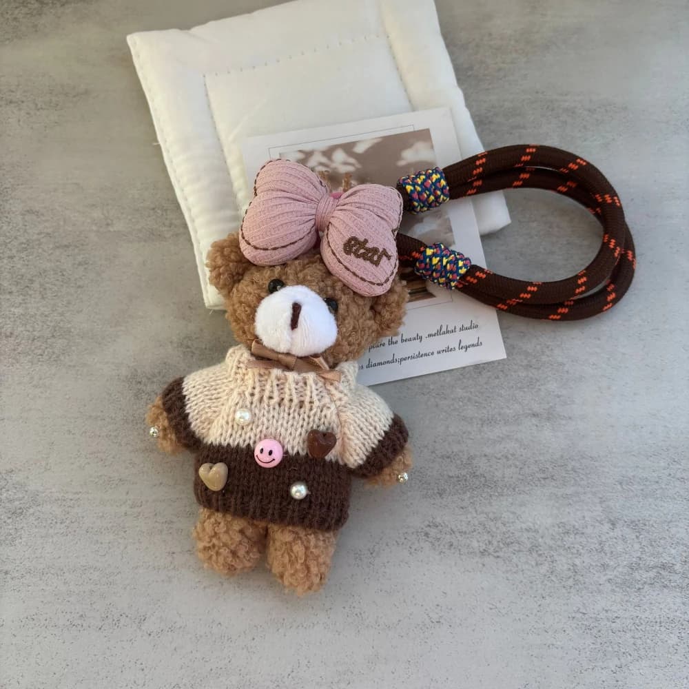 Indossare maglione orsacchiotto portachiavi borsa borsa fascino borsa fascino fidanzate regalo bambola bambole