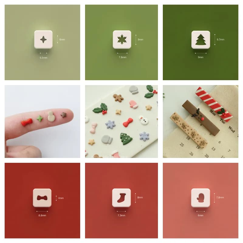 Mini Christmas Style Polymer Clay Cutter Snowman Antlers DIY INS Earring Cutting Die for Earring Jewelry Pendant Making Tools