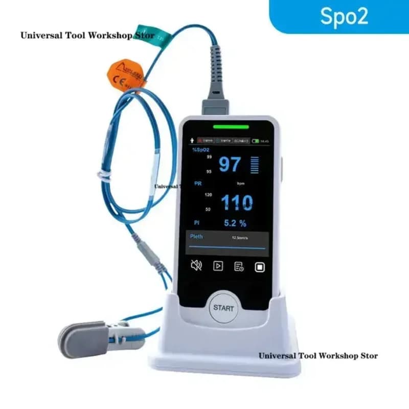 Portable Oxymeter VE4 Multiparameter Monitor: SpO2, BP, pulses, veterinary monitor ETCO2 Monitor for pets for cats and dogs