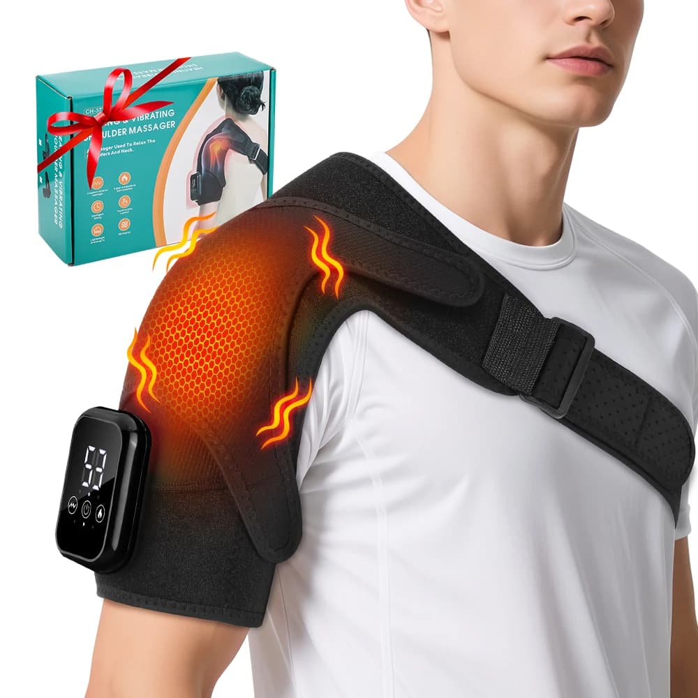 Supporto Elettrico Riscaldante per Spalle con Vibrazione e Compressione Calda, Cintura Massaggiante per la Cura delle Articolazioni e il Rilassamento Muscolare