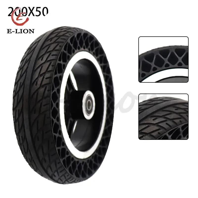 Ruota Solida da 8 Pollici con Mozzo 200x50 per Scooter Elettrico e Sedia a Rotelle, Senza Gonfiaggio, Ruota Completa Resistente