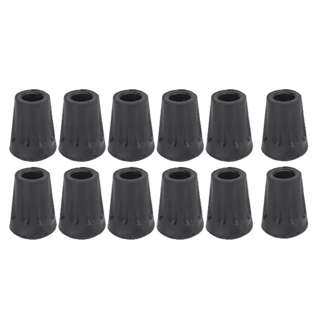 12Pcs Rubber Trekking Pole Foot Cover Round Skid-Proof Trekking Pole Tip Protectors Outdoor Trekking Pole Foot Cover Hiking