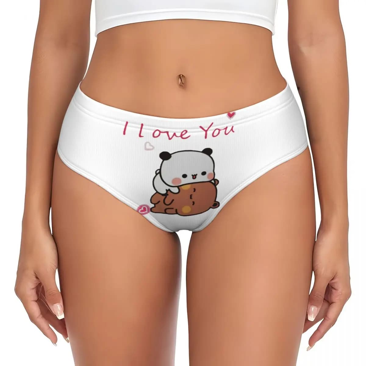 Mutandine personalizzate da donna con panda e brownie, comode mutandine True Love BuBu DuDu per coppie, regali di San Valentino