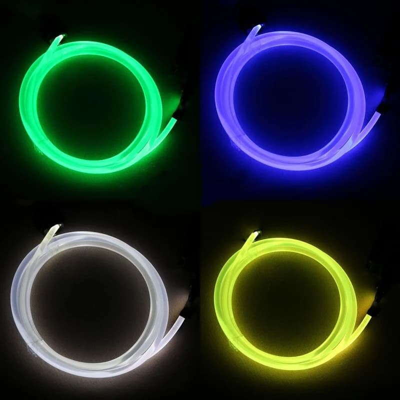 Cavo in Fibra Ottica a Luce Laterale da 0,25mm~10,0mm per Illuminazione a LED, Decorazione per Auto, Casa, Fai da Te, Tende Sospese, Soffitti e Bar