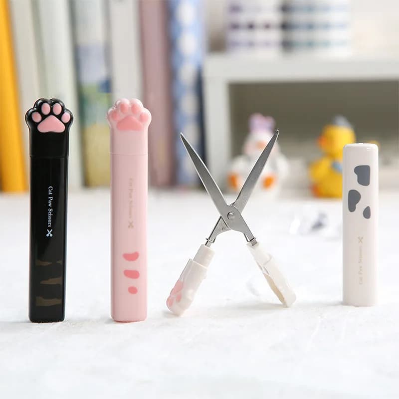 Mini forbici di colore bianco stile INS taglierina portatile in acciaio inossidabile per carta lavoro manuale cancelleria ufficio scuola regalo per bambini