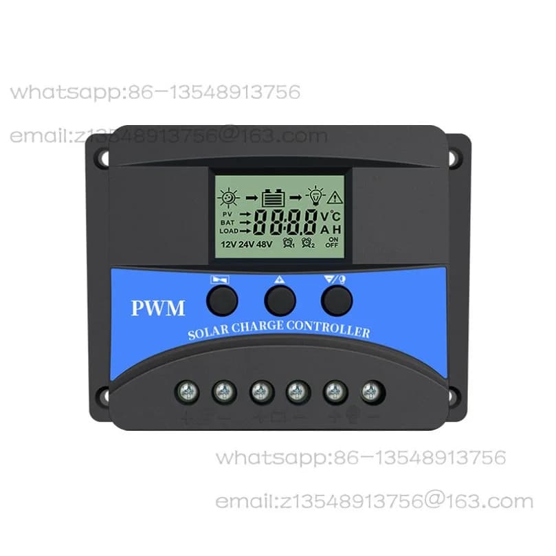 Regolatore Solare Pannello Solare 12V/24V Display LCD 10A Parametri Preimpostati Ricarica USB 5V